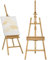Vinsetto Cavalletto per Pittura Pieghevole in Legno di Faggio con Altezza e Angolazione Regolabile, 65x110x180-235 cm, color Legno