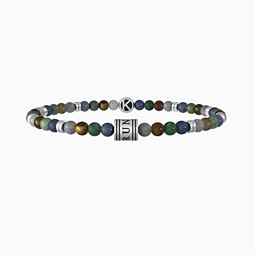 KIDULT - Bracciale da uomo con pietre multicolor e charm
