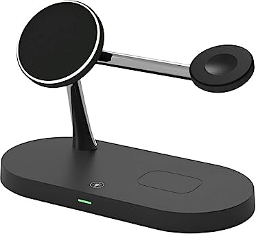 CLSSLVVBN Wireless Fast Charging Dock Station Headset Charger Touch Control with Night Light Portable Bedside Stand Pad Office, Black