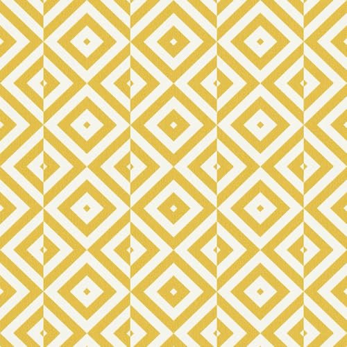 Geometric Yellow Tile Effect Wallpaper - Modern Contemporary Stylish Trendy - Textured Paste The Wall Vinyl