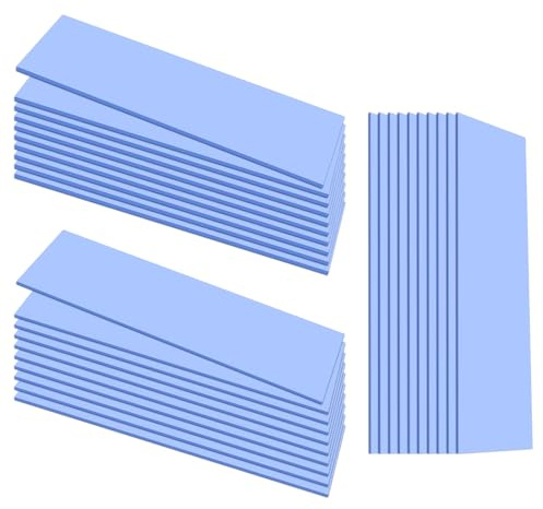 UCEC 30PCS Silicone Thermal Pads GPU, Reusable CPU Thermal Pad GPU Thermal Pads SSD Thermal Pad, Conductive Heatsink 0.5/1.5/ 1mm Thermal Pad for Chip LED IC Heat Conduction, Blue
