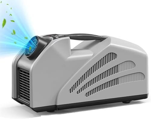 Climatiseurs Portables, Petite unité AC 2350 BTU avec Refroidisseur et Ventilateur à 3 Vitesses, 210 W DC 24 V, Refroidissement Rapide pour Tente de Camping, (Prise UE)