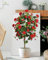 Leflos 130 cm Rouge Arbre à Fleurs Artificiel de bégonia, Plante Florale réaliste Arbre à Fleurs en Pot dans Un Pot Blanc pour la Maison Décoration intérieure