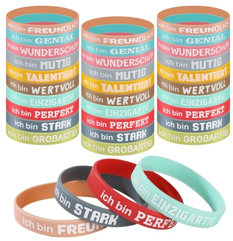 36 Pièces Silicone Motivation Bracelets , Bracelets de Motivation colorés, Bracelets en Silicone , Cadeaux d'encouragement pour Adolescents, Collègues, Employés, Adultes