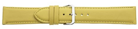 Eichmüller Verjüngendes Lederband in 14-22 mm Uhrenarmband mit Naht (22 mm, Gelb)