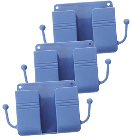FOYTOKI 3pcs Storage Box Set Gooseneck Phone Holder Laptop Stand Kitchen Bin Pegboard Smart Tv Storage Baskets Mobile Phone Toy Basket Car Mount Phone Holder Car Phone Blue Plastic