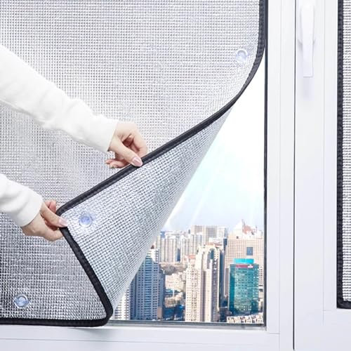 Pellicola isolante termica in alluminio da 8 mm, pellicola riflettente per finestre, con ventose, adesivo oscurante per finestre, protezione solare e anti UV, pellicola in vetro antiriflesso