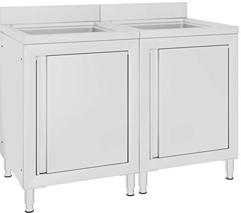Xichuzi Gastro-Spülenunterschränke 2 STK. Edelstahl, Spülenschrank, Unterschrank, Küchenunterschränke, Küchenunterschrank, Spülschrank 3058273