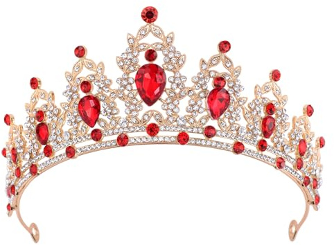 DRESHOW Geburtstag Krone für Damen Geburtstag Kristall Strass Tiara für Mädchen Dekorationen Haarschmuck Hochzeit Tiara Glitter Prinzessin Krone Stirnbänder für Party