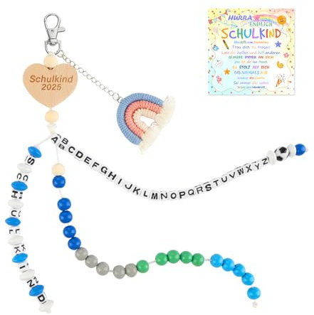 Tutukyle Rechenkette für Kinder mit Geschenkbox Grußkarte, Schultüte Füllung 2025 für Einschulung Jungen & Mädchen, Schulkind Geschenk Set für Schultüten Rohling Geschenk für ABC Zahlen Training