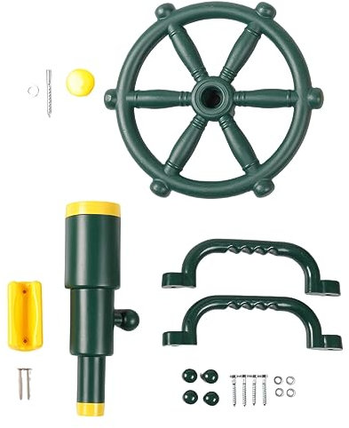 Etyrerre Spielfeldteile für Kinder, Outdoor-Set, Piratenteleskop für Kinder, Lenkrad, Geländeausrüstung – Hinterhof