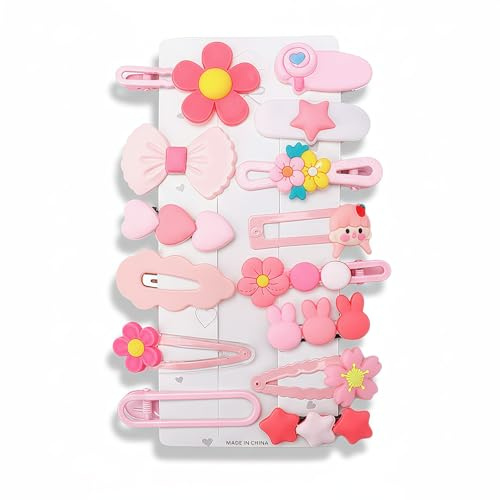 Cosyhav Haarspangen für Mädchen, weicher Kunststoff, Haarschmuck für Mädchen, Kleinkinder, verschiedene Stile, niedliche Haarspangen für alle Frisuren (Rosa)