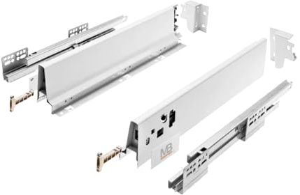 GTV MODERN BOX Schublade 83 mm hoch 500 mm lang Push-to-Open Vollauszug Weiß 40 kg Tragkraft leise Führung Soft-Close