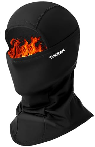 TUIORAN Sturmhaube Winter Balaclava, Winddichte Warme Gesichtshaube, Thermo Skimaske für Outdoor-Aktivitäten Radfahren Snowboarden Skifahren Motorradfahren Herren/Damen, Schwarz