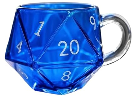 Polyedrische Würfel Tasse, D20 Würfel Kaffeegläser, Lustige Trinkgläser Für Männer Frauen, Geschenke Für Spieleliebhaber