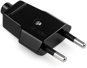 WEBMATEL Clavija Enchufe Bipolar Hembra | Conector Enchufe Plano Blanco | Sin TT | Contactos fabricados en latón niquelado | 10A | 250V | IP20 |