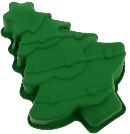 jojofuny Christmas Tree Silicone Baking Mold Xmas Cake Mould DIY Silicone Muffin Mold for Festival Baking Kitchen Supplies