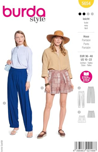 burda style Papier-Schnittmuster Damen Pumphose & Shorts #5654 Gr. 36-48 Nählevel: leicht