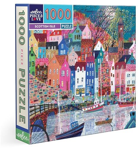 Eeboo Puzzle mit 1000 Teilen Scottish Isle, Puzzle für Erwachsene, 1000 Teile aus Karton, Puzzle-Größe 58,4 cm x 58,4 cm