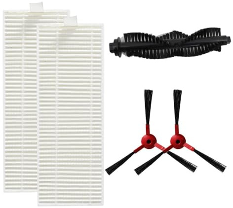 JoyousMall Kit d'accessoires de rechange pour aspirateur robot 360 C50 - Brosse principale à rouleau, 2 brosses latérales et filtre, compatible avec smartai G50, poils en nylon sans BPA, lavable
