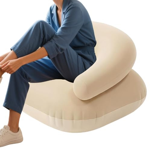 Mimoqk Aufblasbarer Sessel für Erwachsene | Aufblasbares Möbel in U-Form – Camping-Sofa, für Strand, Camping, Tailgate, Festival, Ruhe, Lesen