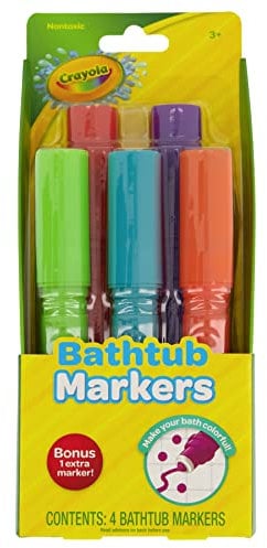 Crayola Bathtub Markers With Mystery Color, 4 fun bright colors!
