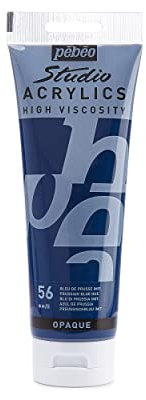 Pébéo - Acrylique Fine Studio Acrylics - Peinture Acrylique Bleu - Bleu de Prusse Imitation - 250 ml 169-056