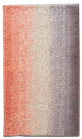 iDesign 35821EU Mikrofaser Ombre Teppich, 86 x 53 cm, koralle-multi