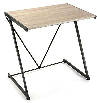 Versa Ulrika Mesa Escritorio para el Ordenador, Mesa para la Habitación o Estudio. Mesa Gaming, Pequeño Escritorio, Medidas (Al x L x An) 76 x 51 x 76 cm, Madera y Metal, Color Marrón