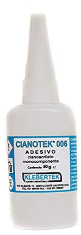 MG Lavorazione artigianale pelle e cuoio Colla cianoacrilica istantanea per plastica, gomma, vetro, metallo, Marca: Cianotek, Colore: Trasparente, Contenuto: 50 gr