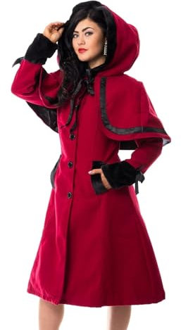 Vixxsin Elena Coat Frauen Wintermantel rot XXL 80% Polyester, 20% Viskose Rockwear