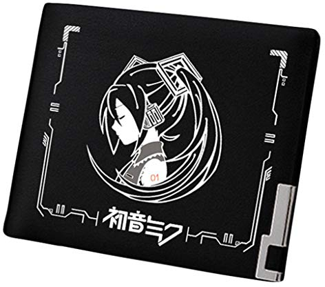 WANHONGYUE Hatsune Miku Portemonnaie Bifold Brieftasche Kunstleder Schlanke Geldbörse Kreditkartenhülle /2