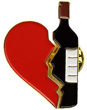 Aisoway Broches à Coudre en Forme de Bouteille de vin Rouge en Forme de cœur pour Veste Pull écharpe
