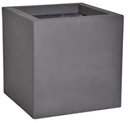 TÜV-geprpüfter Pflanzkübel SUPREMO für Rollen (extra) aus Fiberglas in anthrazit - Größee (LxBxH): 40x40x40, Blumenkübel, Pflanztopf