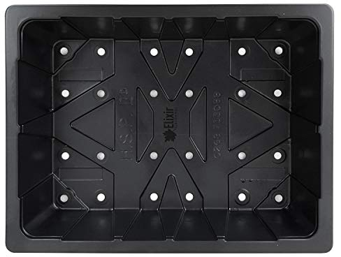 Elixir Gardens Black Half Size Heavy Duty Seed Trays with Holes | Propagator Seedling Germination | Various Quantities 2-500 | x100