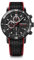 WENGER Herren Armbanduhr Roadster Black Night Chronograph Ø 45 mm, Swiss Made, Analog Quarz, Wasserdicht bis 100 m, Synthetik Armband, Schwarz, 01.1843.109