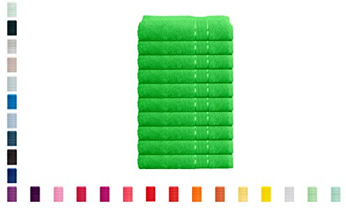 Mixibaby 10er Set Handtücher Duschtücher Badetücher Saunatücher Frottee 100 Baumwolle, Größe:Duschtuch 70x140cm, Farbe:Apfelgrün