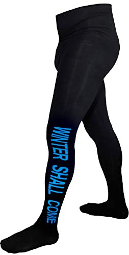 Weri Spezials Herrenstrumpfhose Baumwolle mit Eingrif in mehreren tollen Farben und Farbvariationen. (50-52, Schwarz-Kornblau Winter)