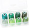 New brothread - 18 Optionen - 8 Schnappen Spulen von 1000m jeder Polyester Maschine Stickgarn mit Klarer Kunststoff Aufbewahrungsbox für Stickerei & Quilten - Different Green