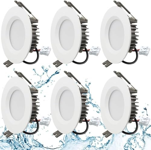 Szzilian Einbaustrahler LED 7W Ersetzt 70W Einbauleuchte, 230V IP65 700lm 3000K warmweiß, led Spots für Badezimmer, Nicht Dimmbar, 6er Set [Energieklasse A+]