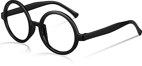 Zauberbrillen Halloween Brillenrahmen Party Brille Rahmen Kostüm Gläser Schwarzer Runder Brillen Kunststoff Brillen Kostüm Zubehör für Kinder Halloween St Patrick Tag Kostüm Party