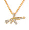 Fashion Cool AK47 Gun Modell Anhänger Halskette Hip Hop Schmuck Gold Halsketten für Männer und Frauen Edelstahlkette