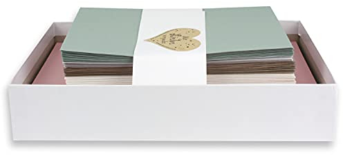 50x Farbige Faltkarten blanko mit Umschlag und Einlegeblättern in DIN B6 - Harmonie-Farben in Pastelltönen