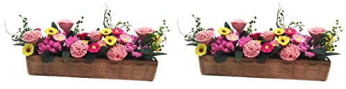 GANAZONO 2pcs Miniature Flower Bed Dollhouse Garden Planter Bed Mini Window Box Micro Landscape Decoration Fairy Garden Dollhouse Accessories
