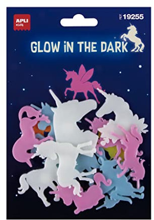 APLI 19255 UniCORNIOS Leuchtende Aufkleber, 12 Stück