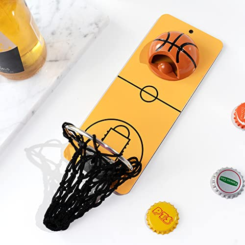 Arola Magnetischer Basketball-Flaschenöffner, abnehmbarer Metall-Wandöffner mit Kappenfänger-Sammler, Geschenk für Basketball, Bierliebhaber und Männer, Verwendung als Küchen-Hof-Bar-Dekoration.