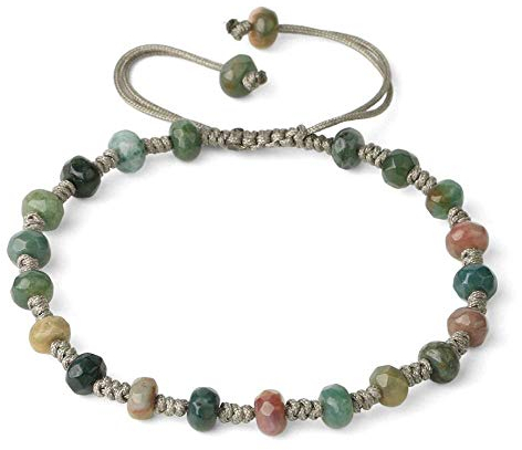 Crystal Bracelet Bead Bracelets Chakra Bracelet, 7 Chakra Natural Stone Beads Indian Agate Stone Braided Rope Bangle Elastic Prayer Bracelet Chinese Style Rose Jewelry Gift For Women Girlfri