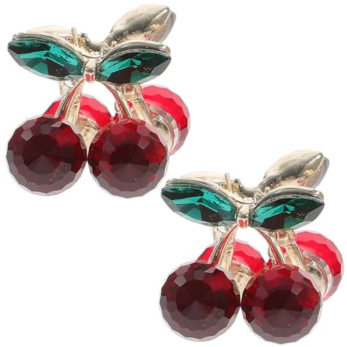 Luxshiny 2 StüCk Kirschen Haarklammer Clips - Niedliche Haarspangen Aus Legierung FüR Damen Mit Sicherem Halt, Ideal FüR Alle Haartypen Und AnläSse