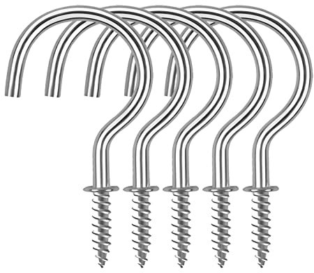 20PCS Cup Hook Metal Ceiling Hooks Multipurpose Vinyl Coated Screw-in Wall Hooks for Hanging Plants, Cups,Kitchen Hooks, Utensils, Lights and Stuff Great for Indoor & Outdoor Use (Zinc Platted, 19mm)