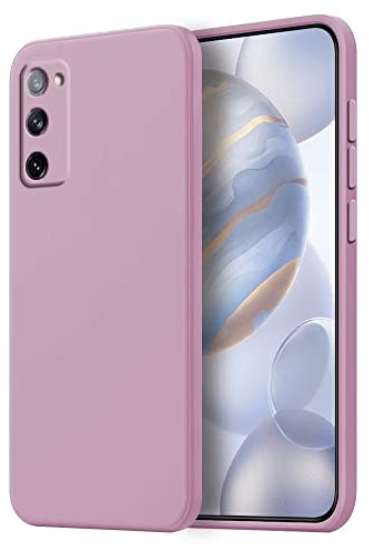 HONLEN Coque pour Samsung Galaxy S20 FE Protection Étui, (6.5 inches) Liquide TPU Silicone Case Anti Rayures Ultra Mince Souple Cover en Silicone Herbe Violette